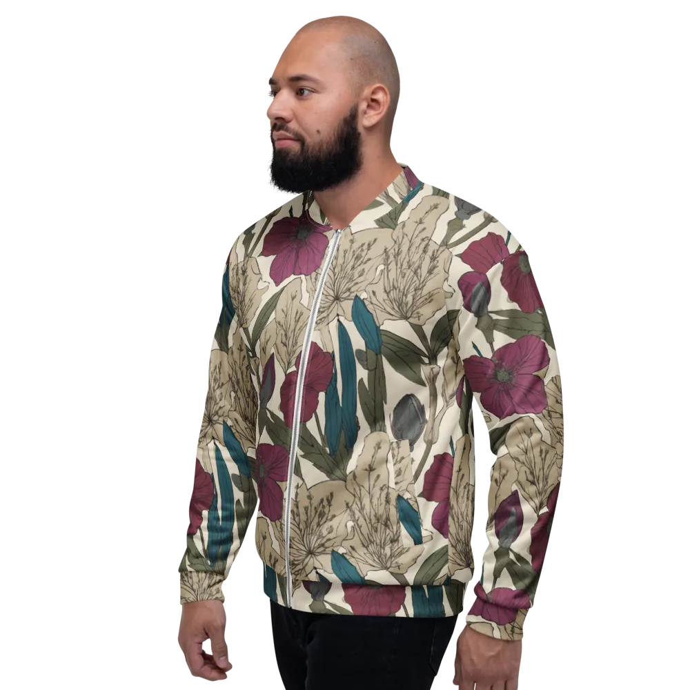 Poppy Herbarium on Bomber Jacket — Left