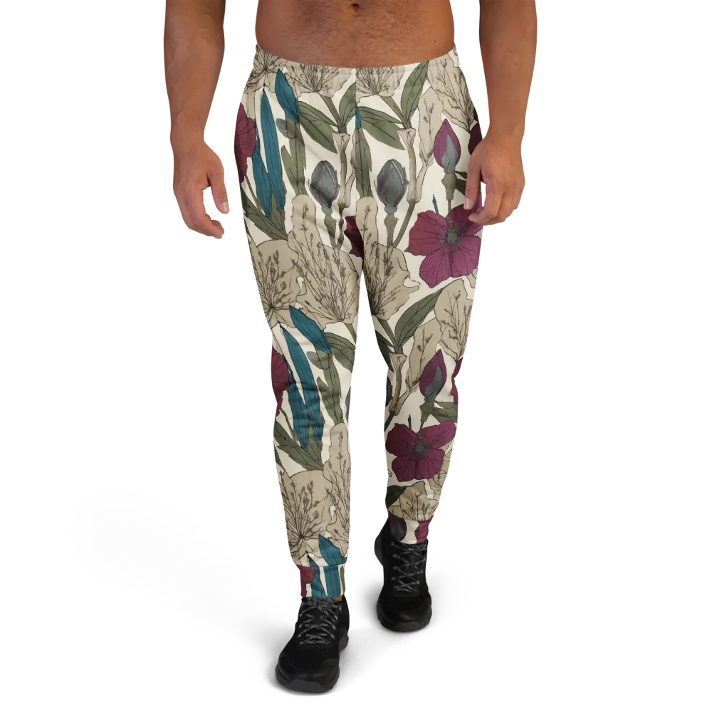 Poppy Herbarium on Men's Joggers — Front