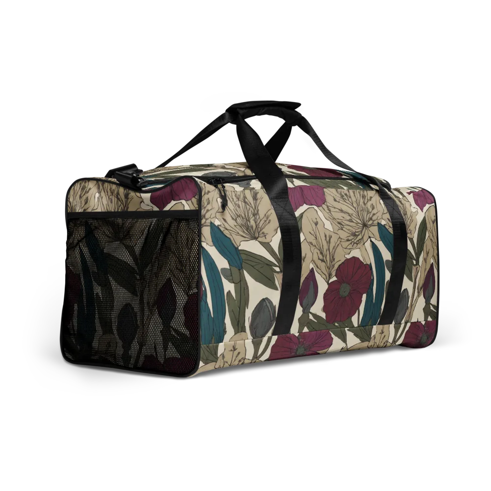 Poppy Herbarium on Duffle Bag — Right Front