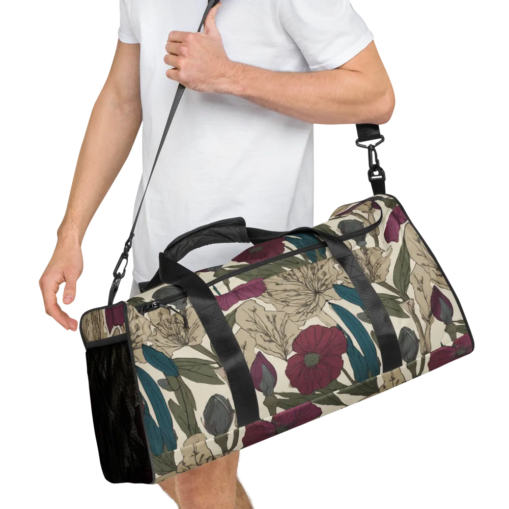 Poppy Herbarium on Duffle Bag — Right Front