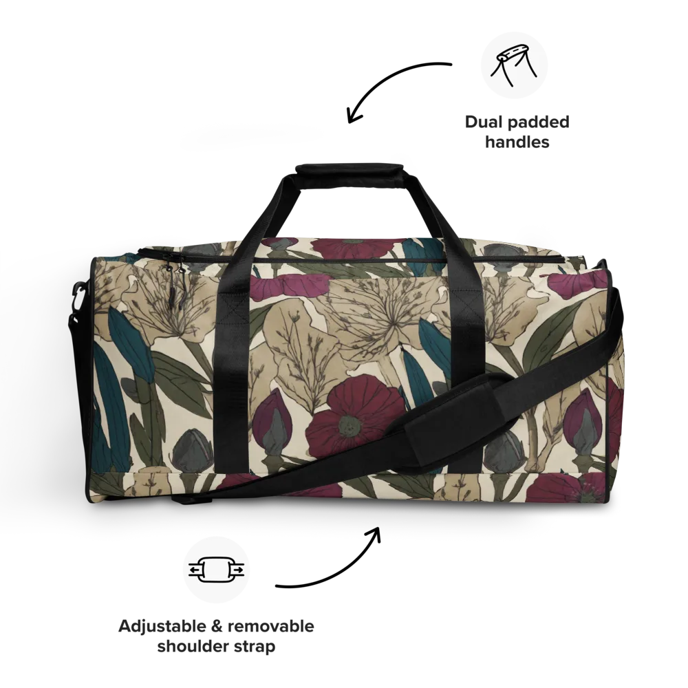 Poppy Herbarium on Duffle Bag — Front