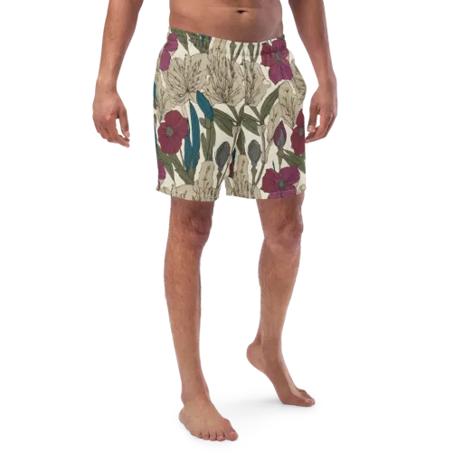 Poppy Herbarium on a Swim Trunks