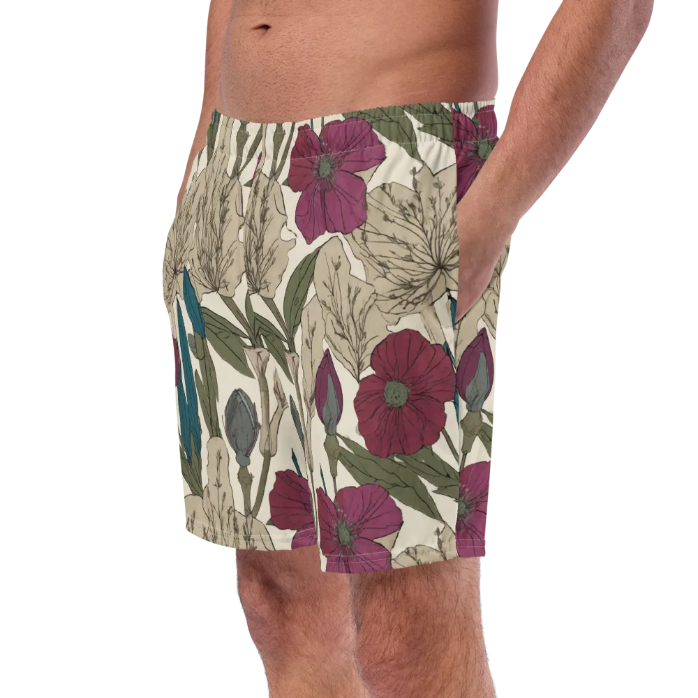 Poppy Herbarium on Swim Trunks — Left Front