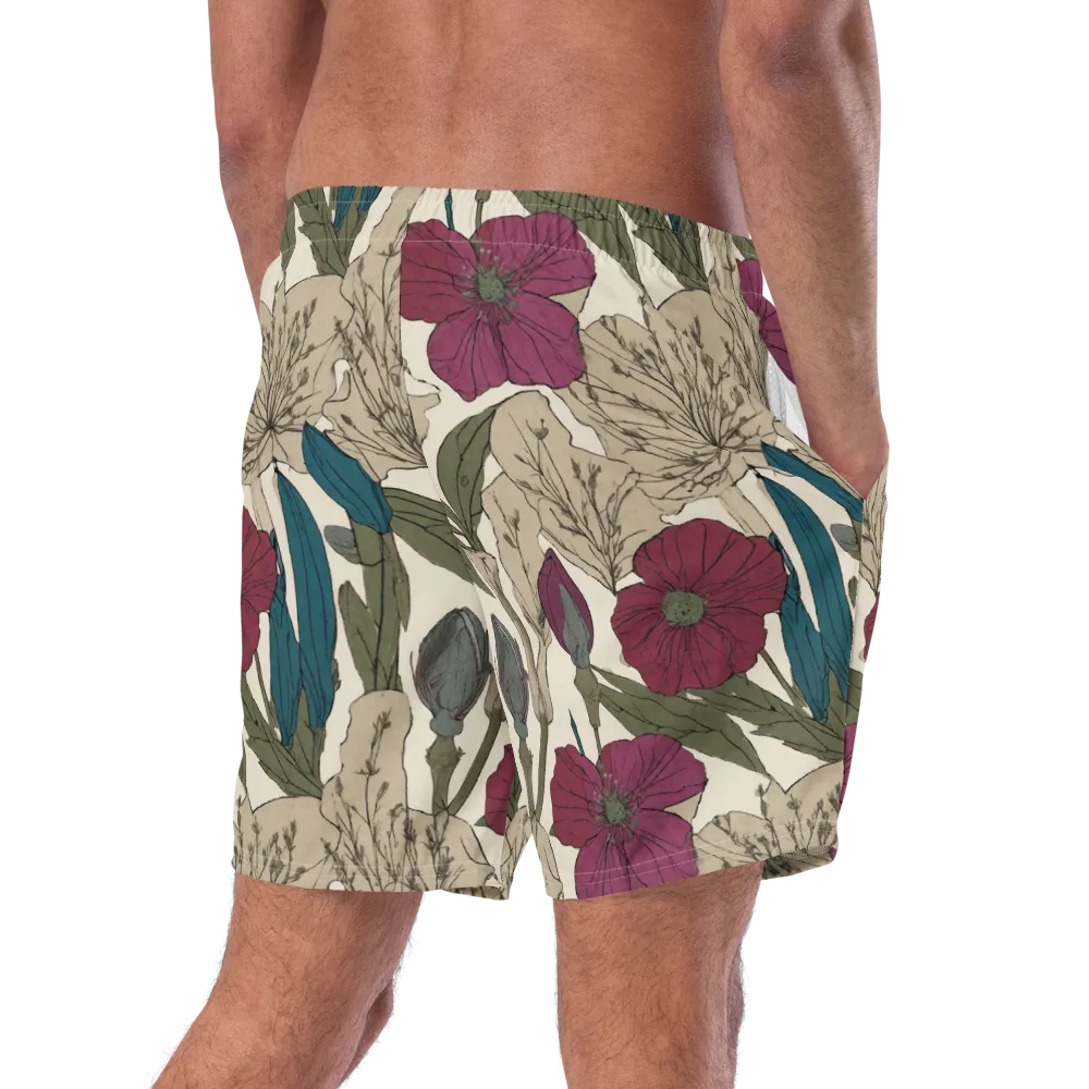 Poppy Herbarium on Swim Trunks — Right Back