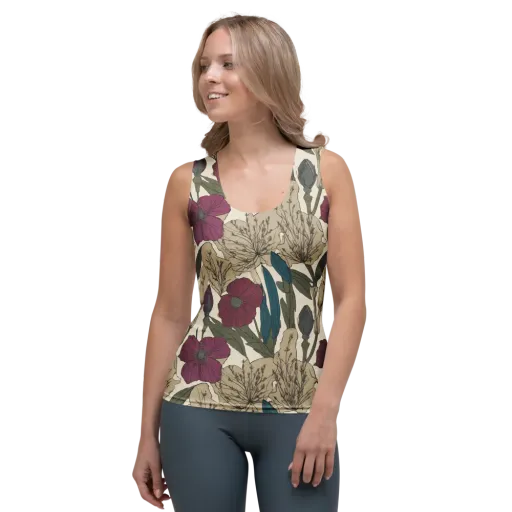 Poppy Herbarium on a Women's Tank Top