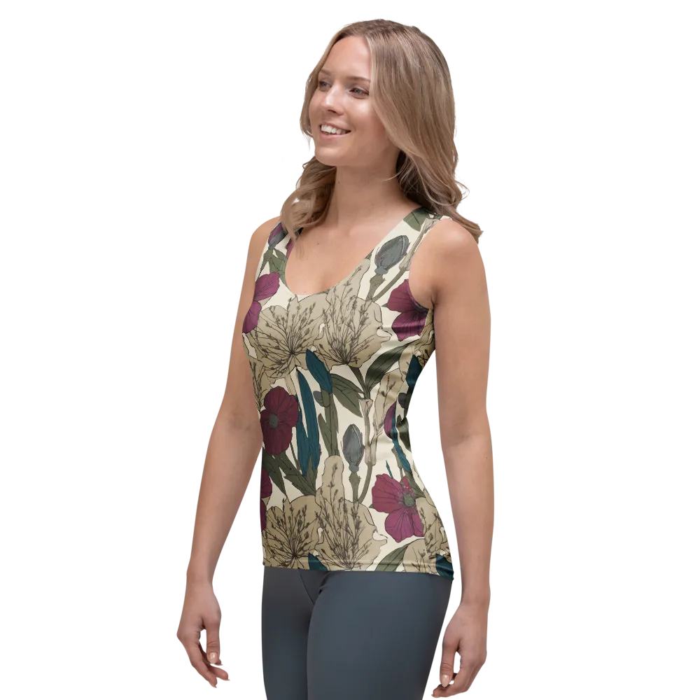 Poppy Herbarium on Women's Tank Top — Left Front