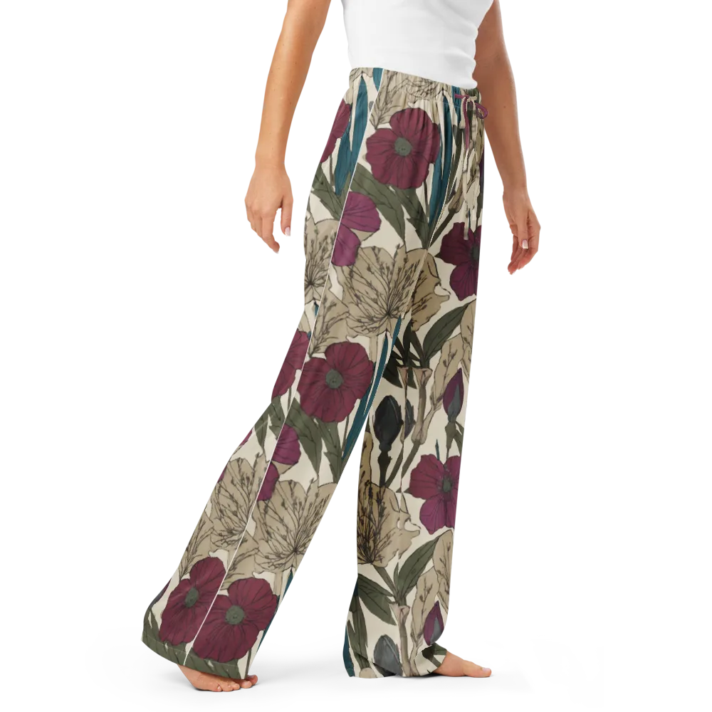 Poppy Herbarium on Women's Pajama Pants — Right Front