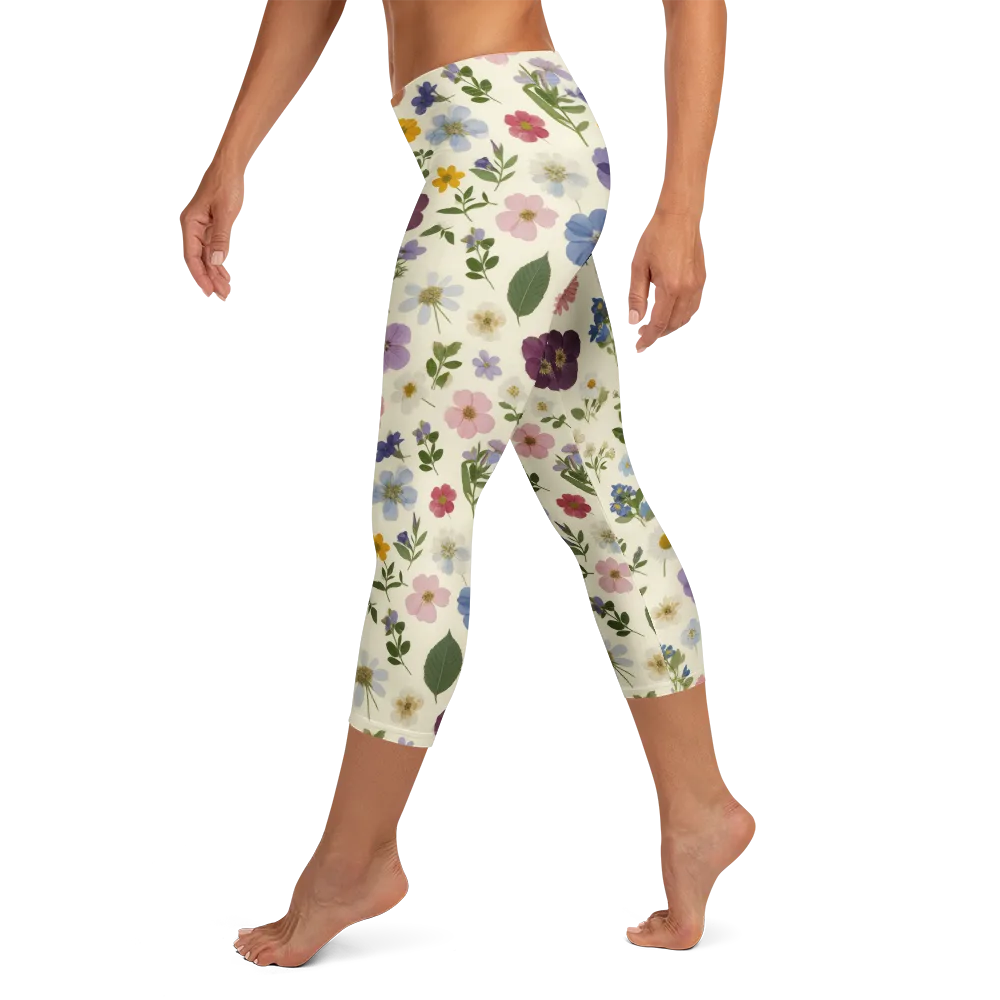 Garden Scatter on Capri Leggings — Left