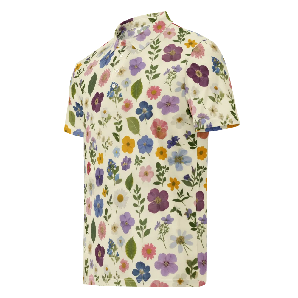 Garden Scatter on Men's Slim Fit Polo Shirt — Left Front