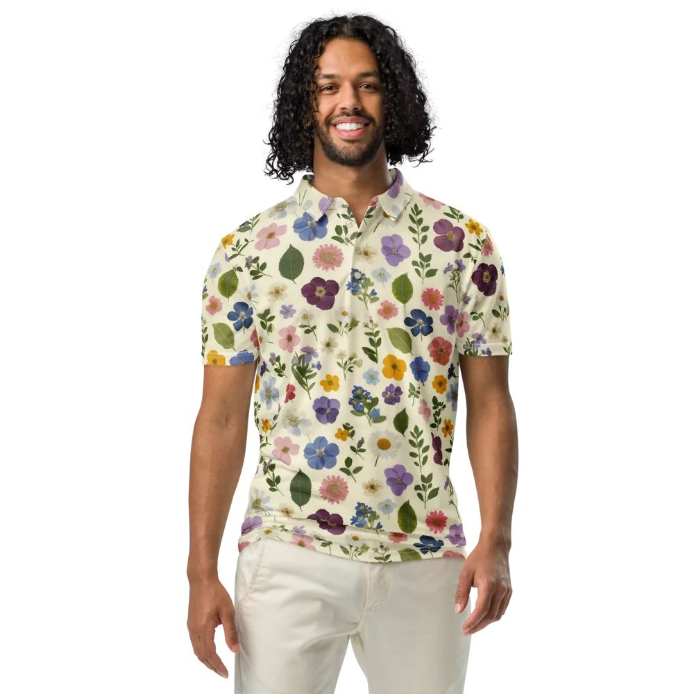 Garden Scatter on Men's Slim Fit Polo Shirt — Front
