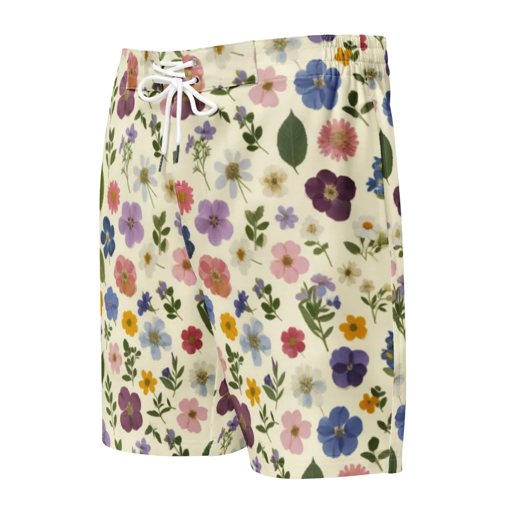 Garden Scatter on Men's Board Shorts — Front