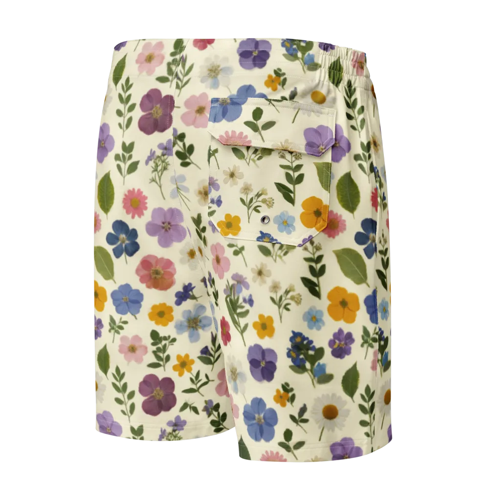 Garden Scatter on Men's Board Shorts — Back