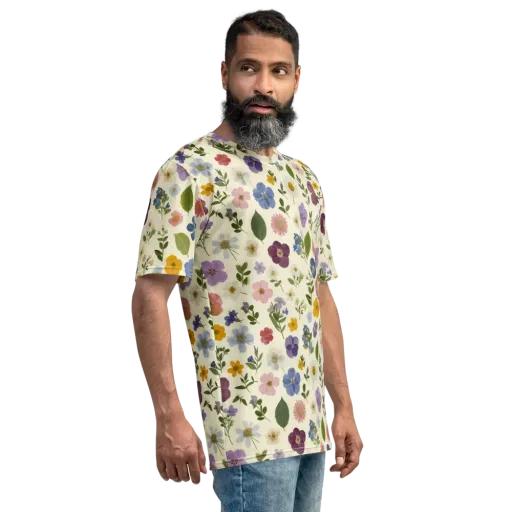 Garden Scatter on a Men's Crew Neck T-Shirt