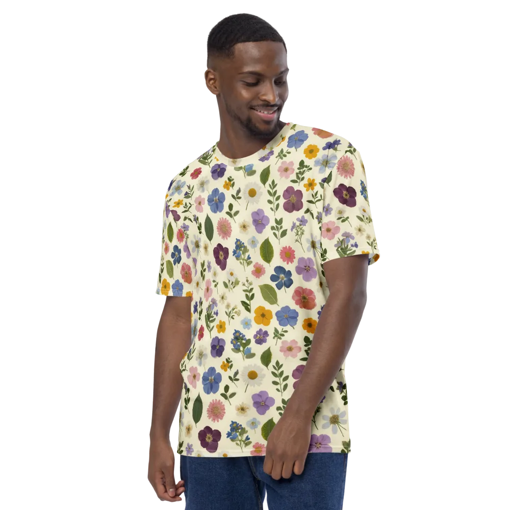 Garden Scatter on Men's Crew Neck T-Shirt — Left