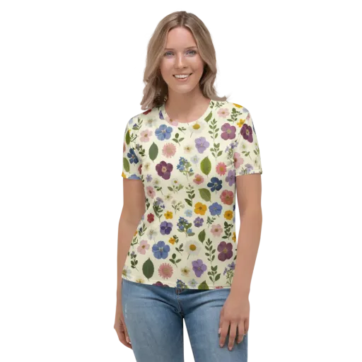 Garden Scatter on a Women's Crew Neck T-Shirt