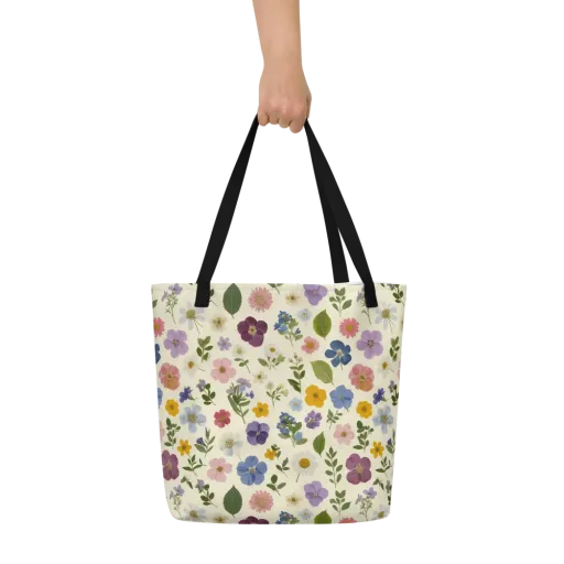 Garden Scatter on a Large Tote Bag W/ Pocket