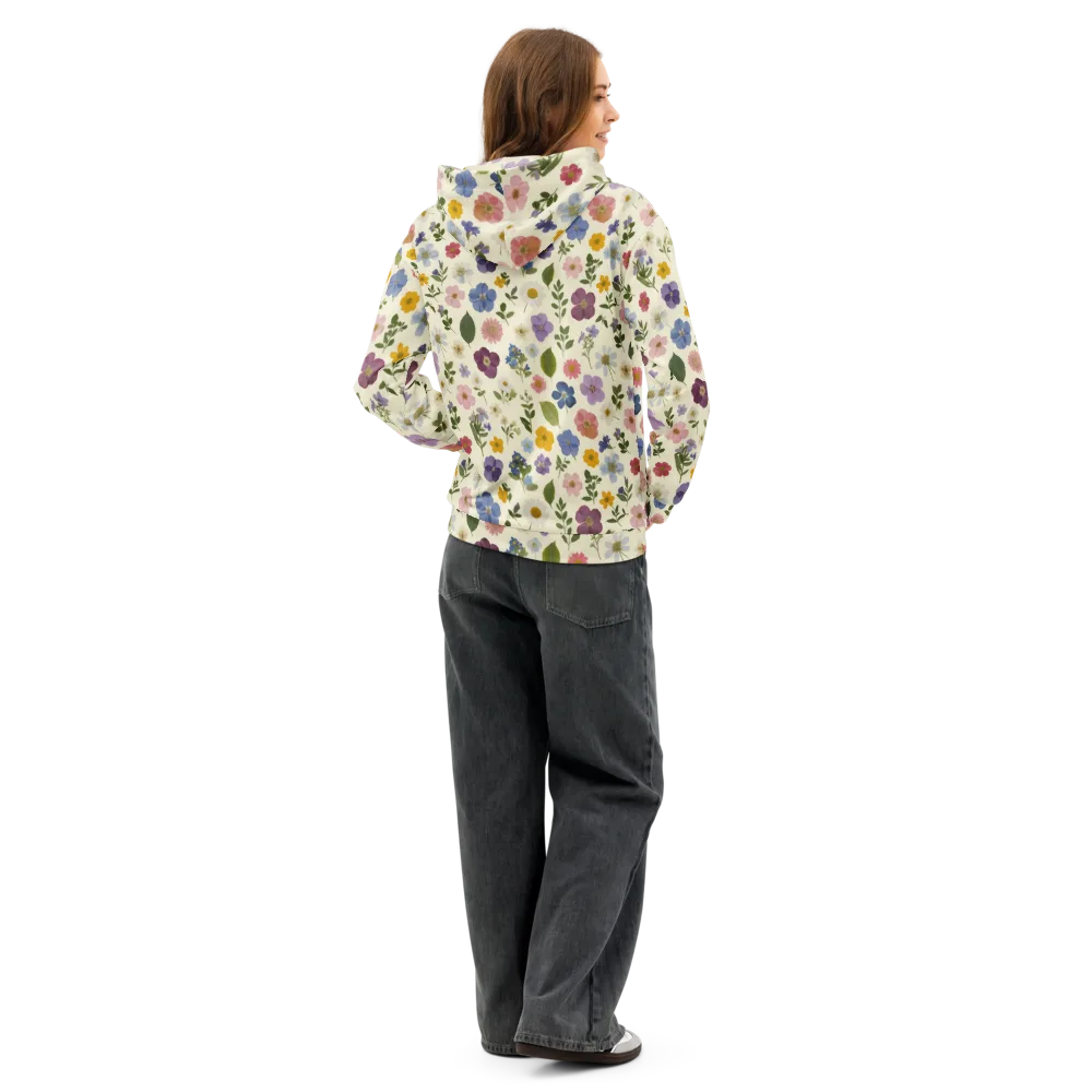 Garden Scatter on Cotton Hoodie — Back