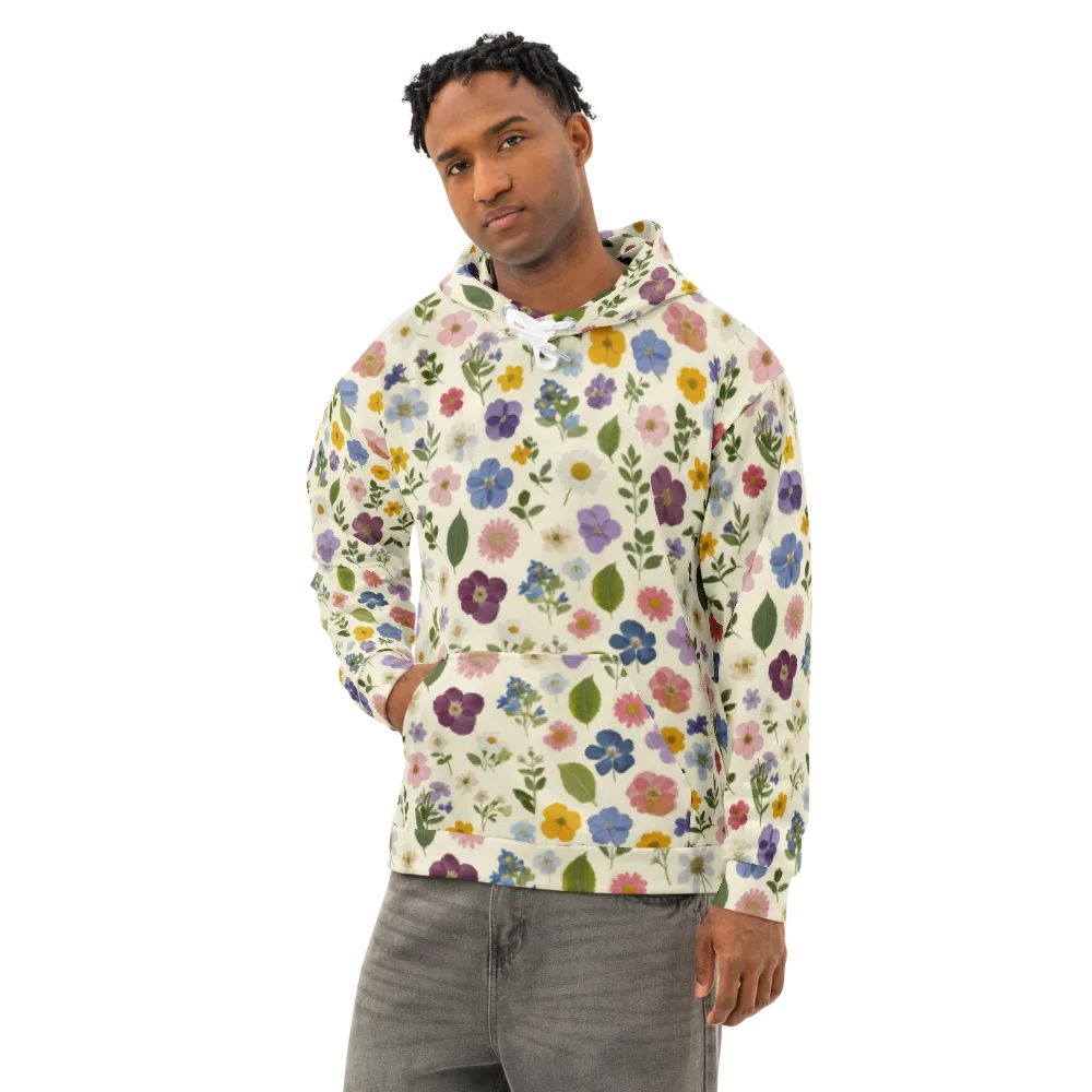 Garden Scatter on Cotton Hoodie — Left Front