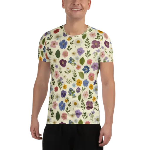 Garden Scatter on a Men's Athletic T-Shirt