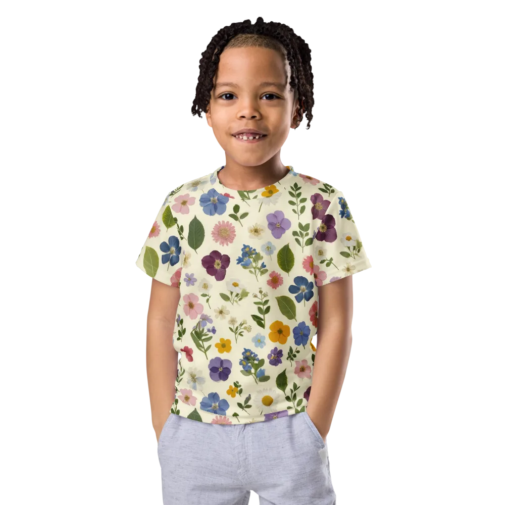 Garden Scatter on Kids Crew Neck T-Shirt — Front