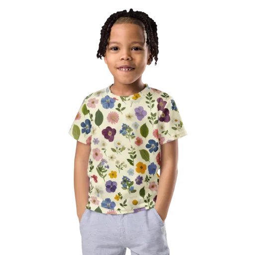 Garden Scatter on a Kids Crew Neck T-Shirt