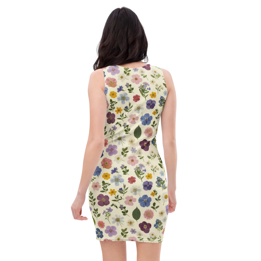 Garden Scatter on Bodycon Dress — Back