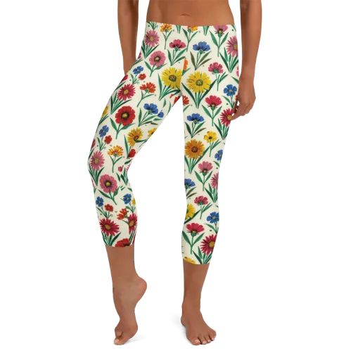 Meadow Mosaic on a Capri Leggings