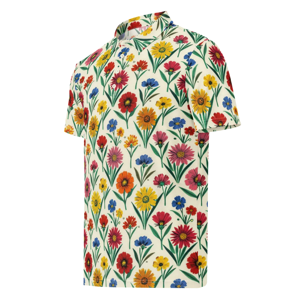 Meadow Mosaic on Men's Slim Fit Polo Shirt — Left Front
