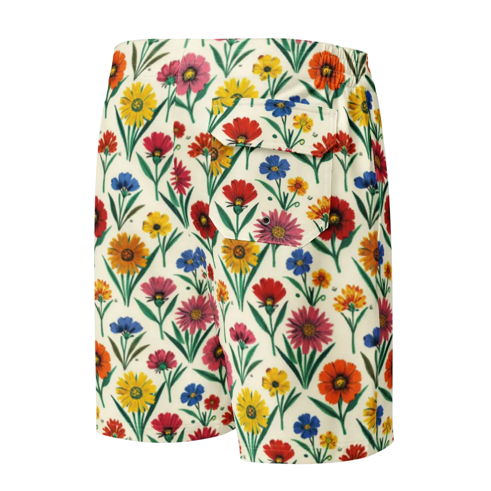 Meadow Mosaic on Men's Board Shorts — Back