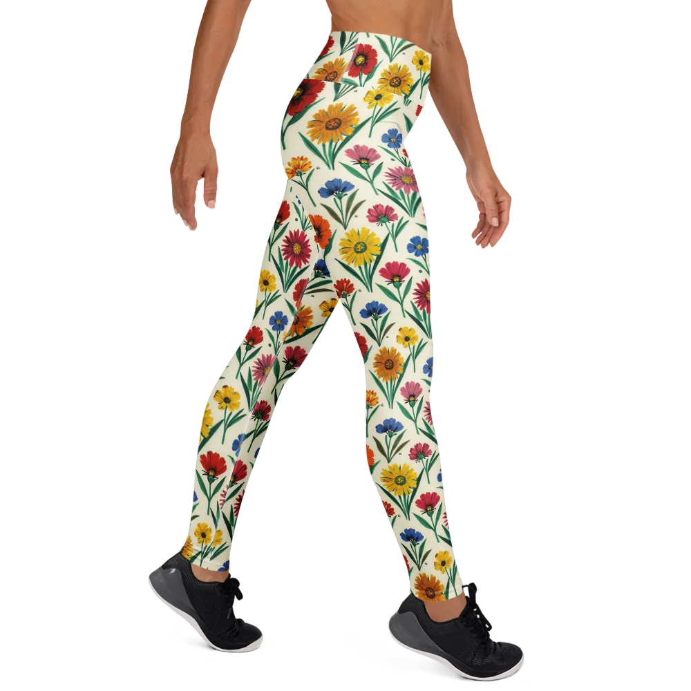 Meadow Mosaic on Yoga Leggings — Right