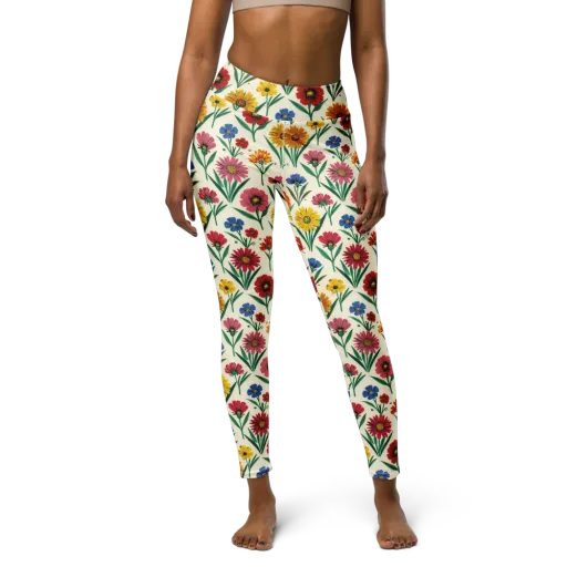 Meadow Mosaic on a Yoga Leggings