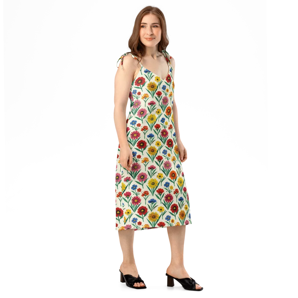 Meadow Mosaic on Slip Dress — Right Front