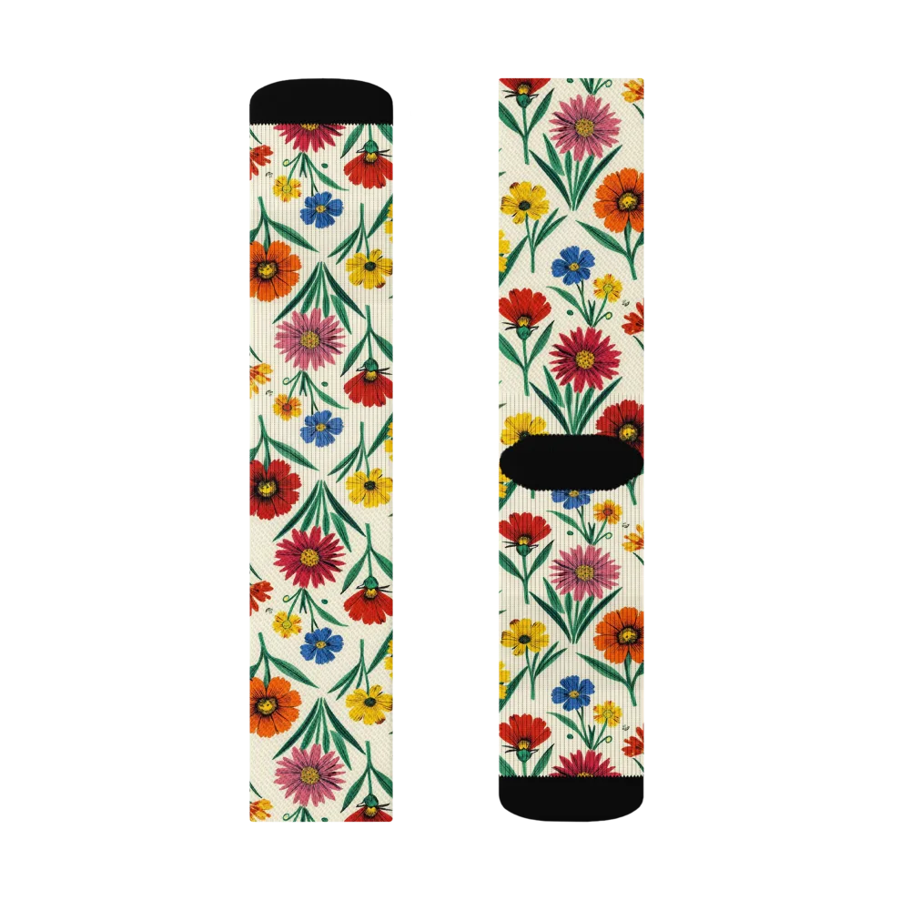 Meadow Mosaic on Socks — Right Sock