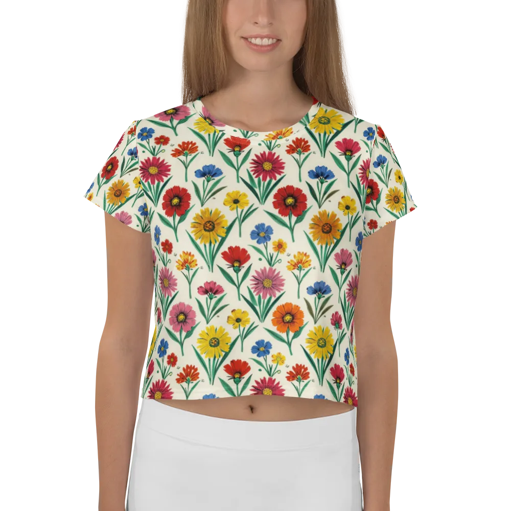 Meadow Mosaic on Crop Tee — Front