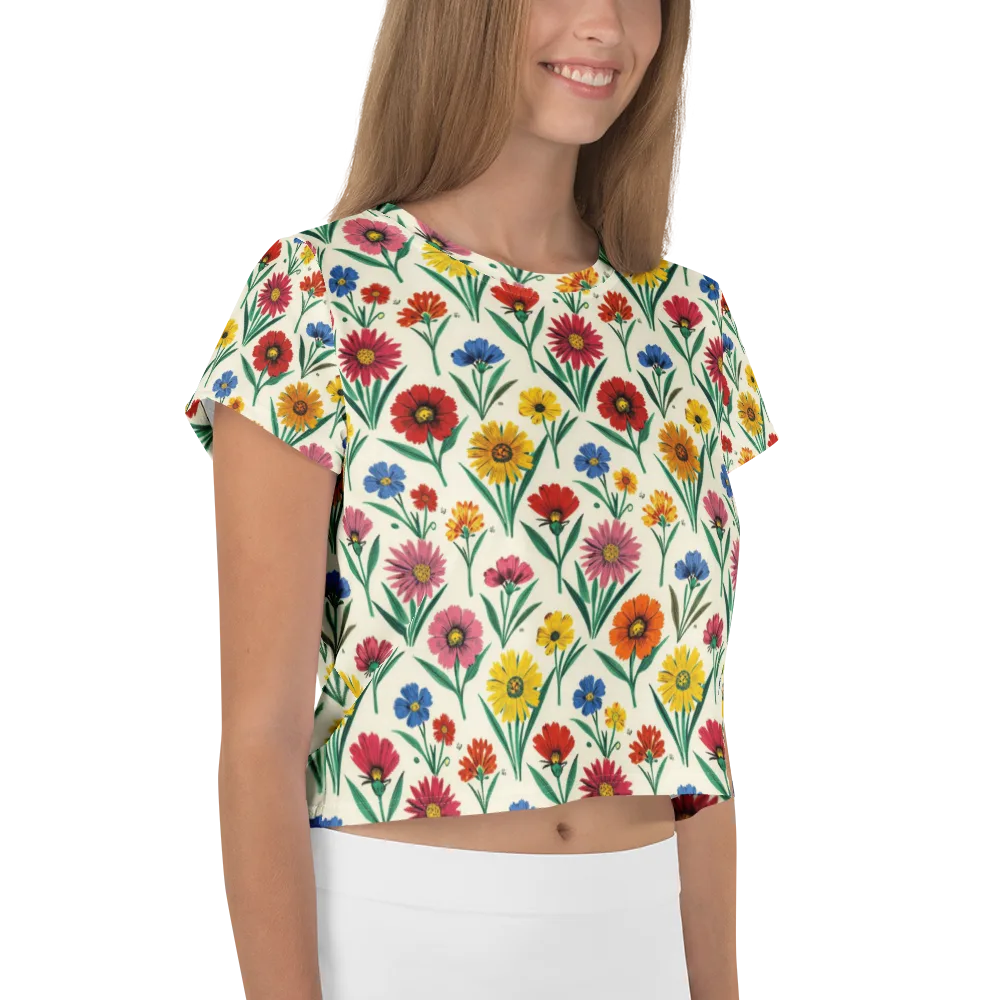 Meadow Mosaic on Crop Tee — Right
