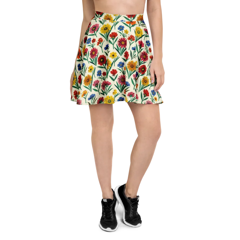 Meadow Mosaic on Skater Skirt — Front