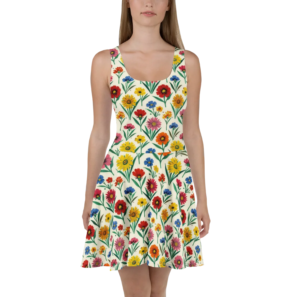 Meadow Mosaic on Skater Dress — Front