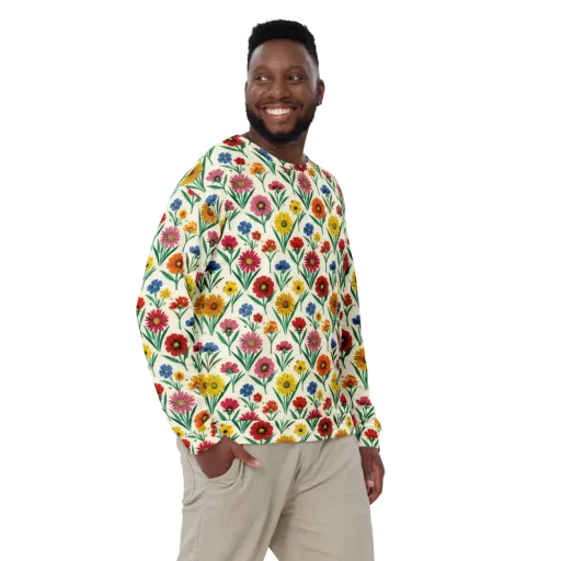 Meadow Mosaic on a Sweatshirt