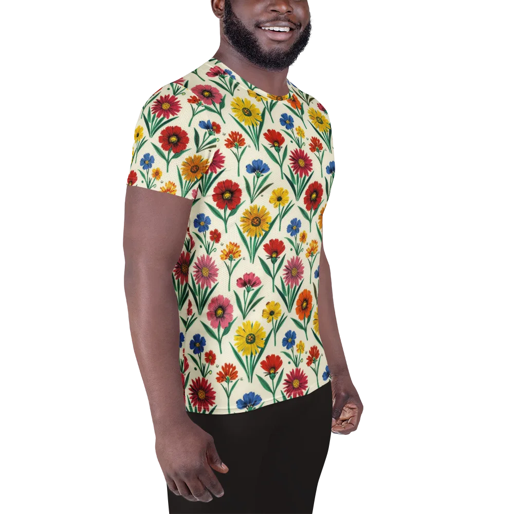 Meadow Mosaic on Men's Athletic T-Shirt — Right
