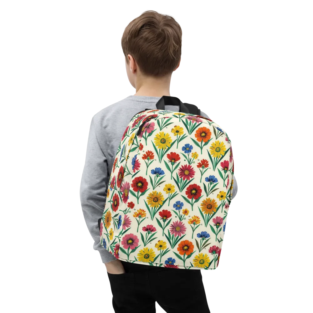 Meadow Mosaic on Minimalist Backpack — Zoomed-in