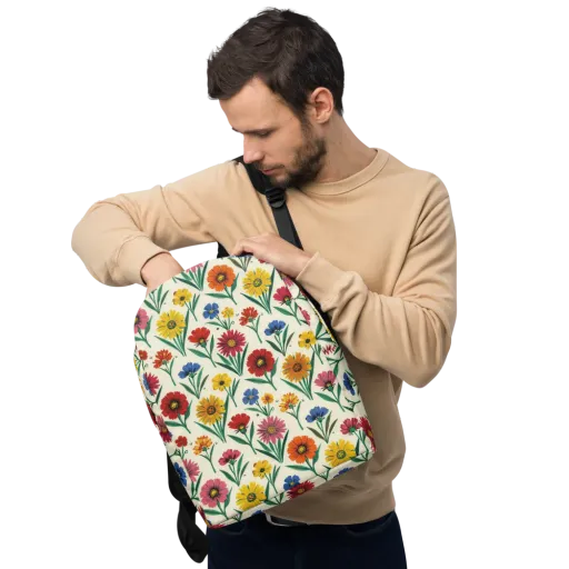 Meadow Mosaic on a Minimalist Backpack