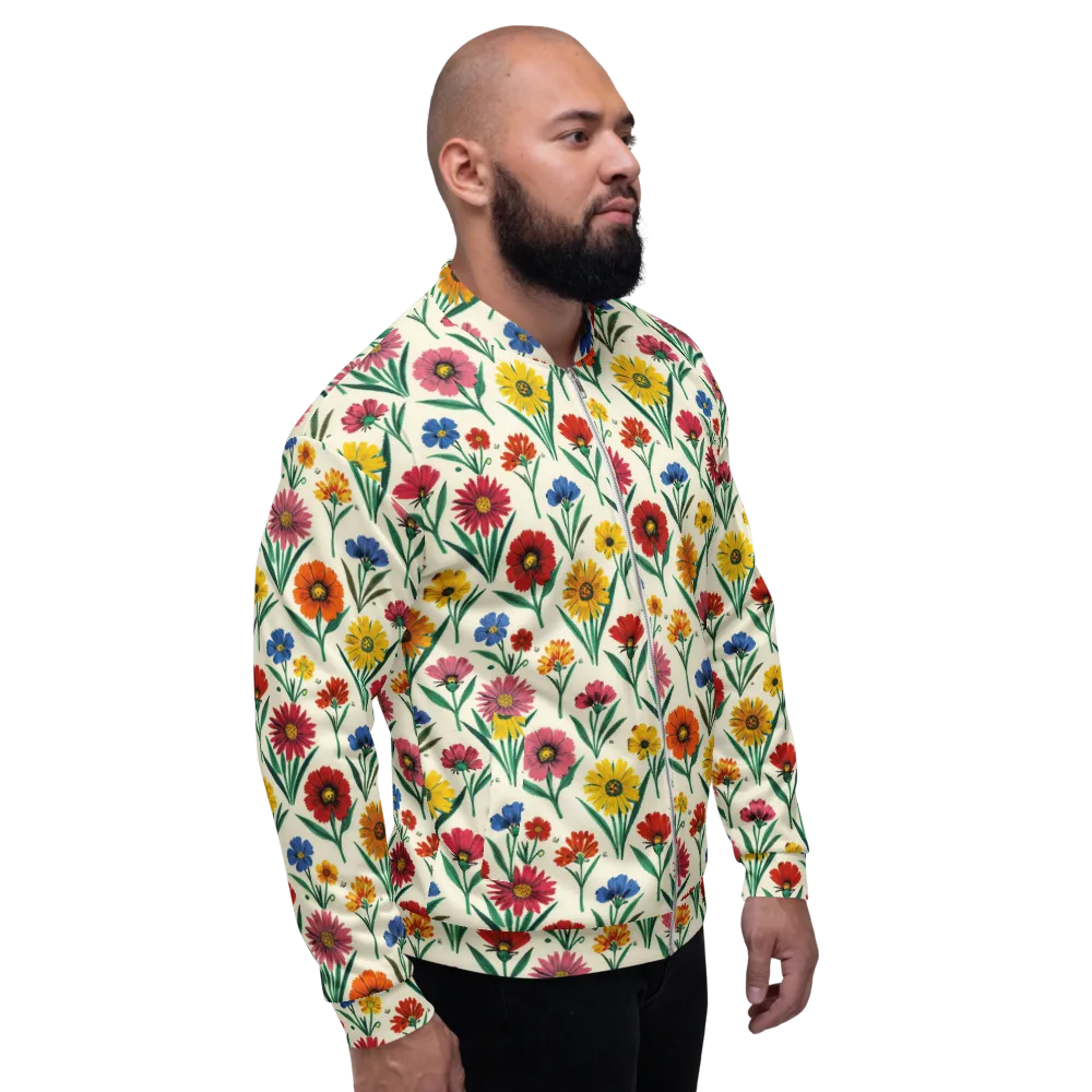 Meadow Mosaic on Bomber Jacket — Right
