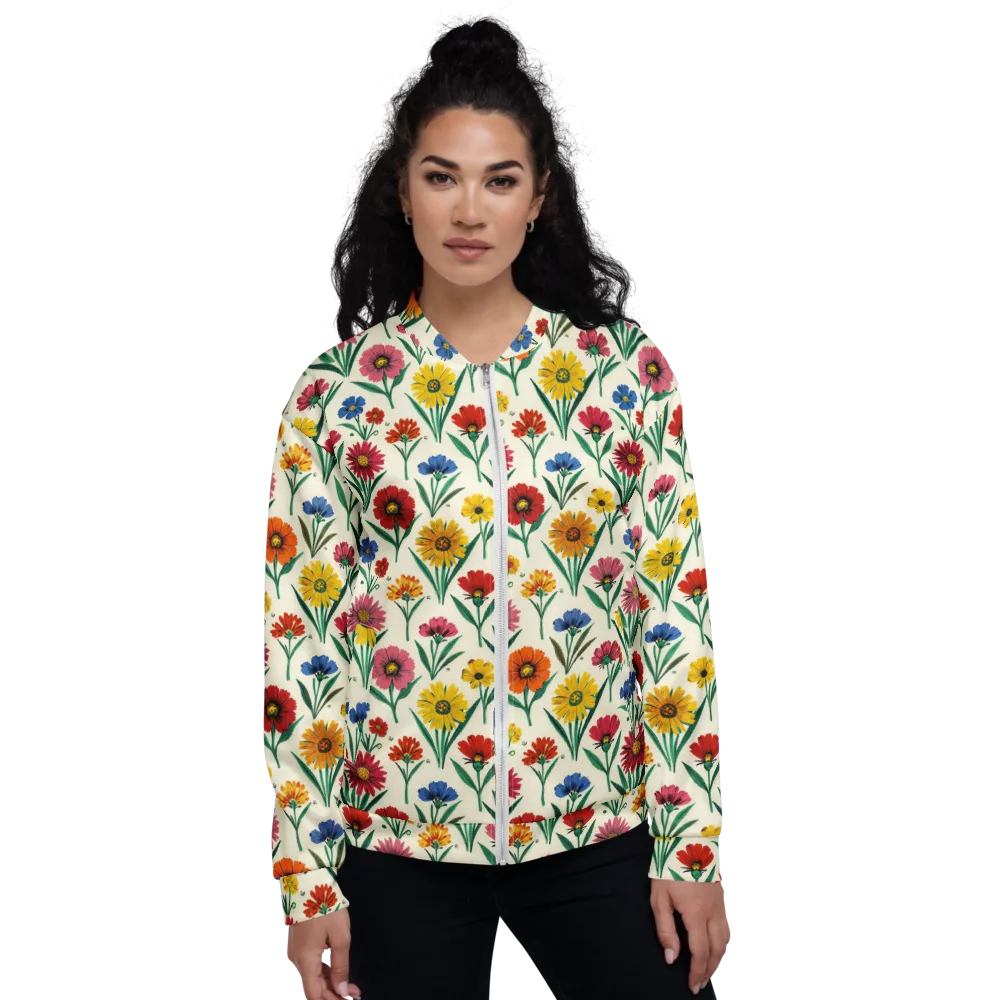 Meadow Mosaic on Bomber Jacket — Front