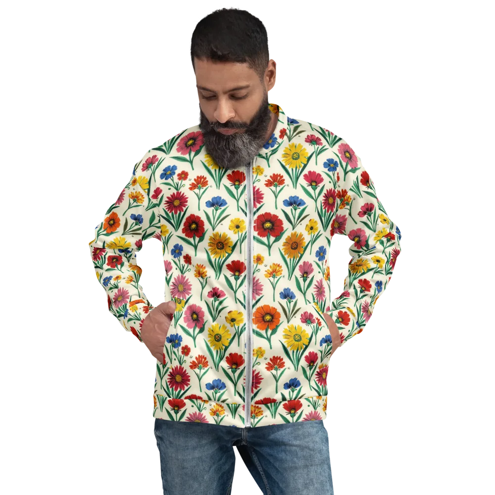Meadow Mosaic on Bomber Jacket — Front