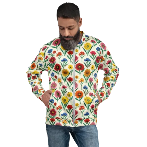 Meadow Mosaic on a Bomber Jacket