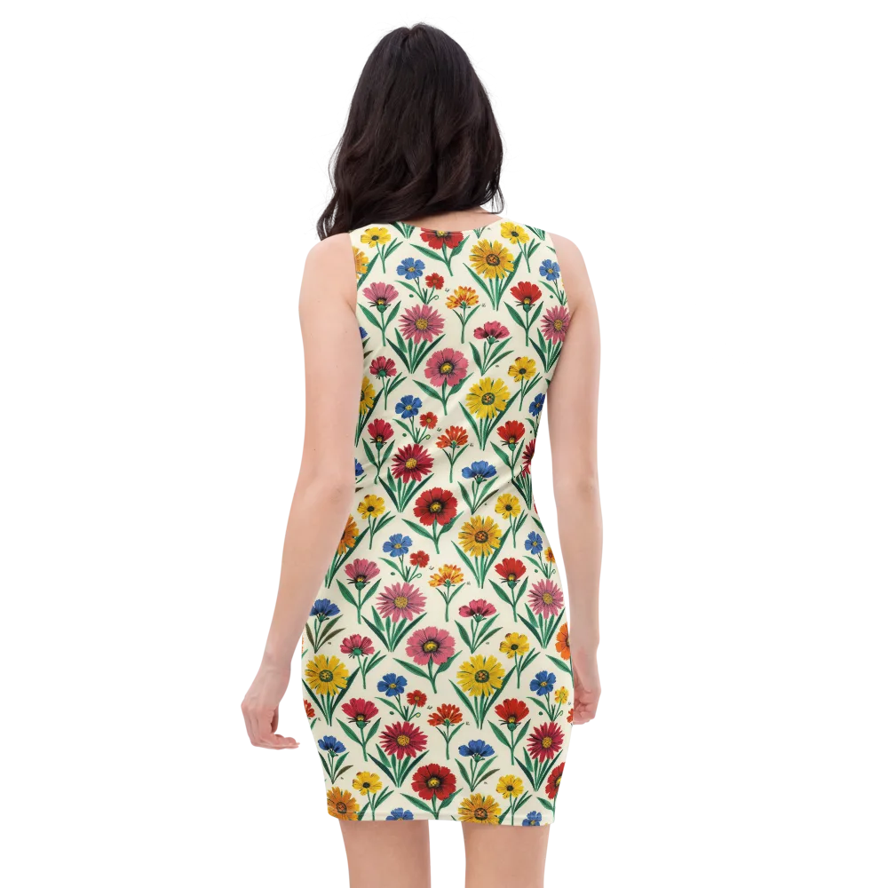 Meadow Mosaic on Bodycon Dress — Back