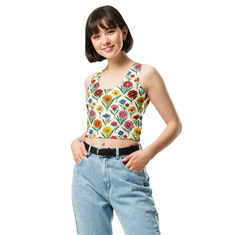 Meadow Mosaic on Crop Top — Front