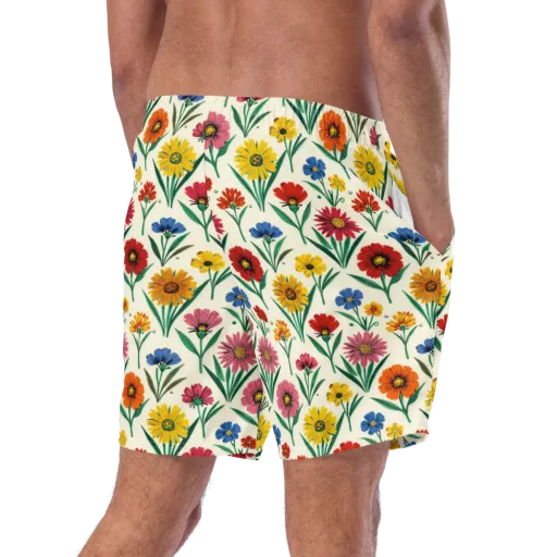 Meadow Mosaic on a Swim Trunks