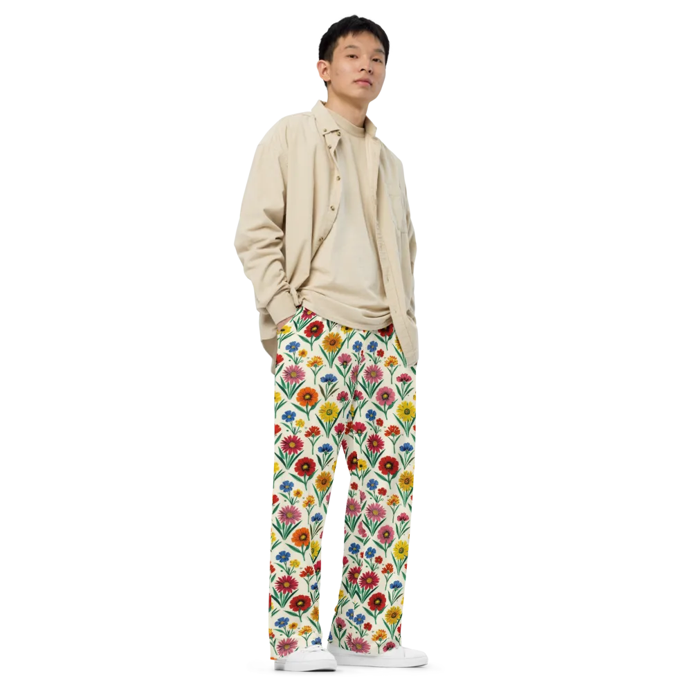 Meadow Mosaic on Wide-Leg Pants — Right Front