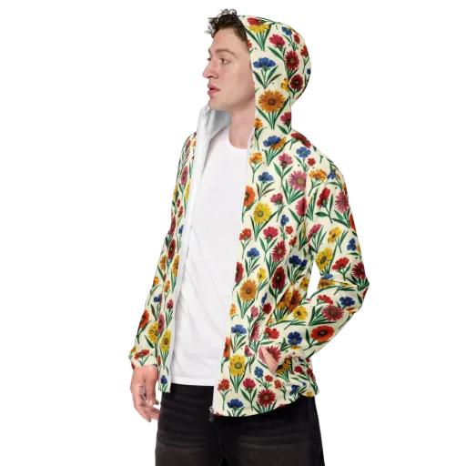 Meadow Mosaic on a Men's Windbreaker